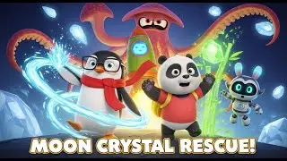 Join Pingu the clever penguin and Bao the panda Rescue the Moon Crystals &ndash; Magical Space Journey