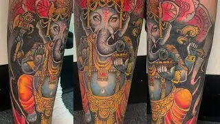 Ganesha cover up piece | Timelapse  ( Tattoo with a Baltimore tattoo artist)