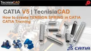 How to create TENSION SPRING by using Wireframe in CATIA V5 | CATIA Tutorials | TecnisiaCAD