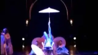 foot juggling umbrellas by Lynn