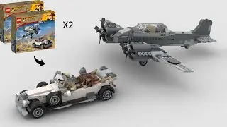 LEGO Mercedes-Benz 770 и тяжёлый истребитель Messerschmitt &mdash; альтернативная сборка из 2 наборов 77012 &laquo;Погоня истребителей&raquo;