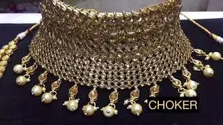 GOLD LCT CHOKER JEWELLERY SET / BRIDAL SET CHOKER STYLE