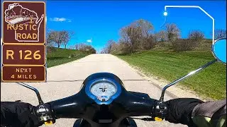 Rustic Road 126 heading East on a Genuine Buddy 125