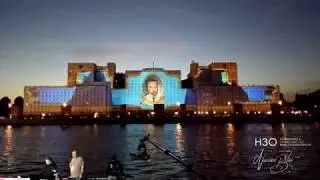Moscow Light Festival - 3D mapping on the Ministry of Defence - Show & Rehearsal MEDUSE.VIDEO