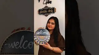 DIY welcome name plate. mandala art wait for final outcome. #mandalaart #art #DIY #evileye #decor