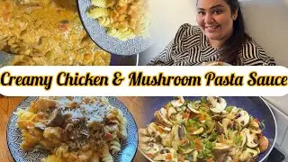 Creamy Chicken & Mushroom Pasta Sauce🔥🫠 Recipe in description⬇️