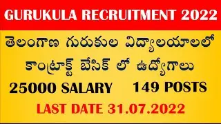Telangana Gurukula Teachers Recruitment 2022 In Contract Basis | TS Guruukula Notification 2022