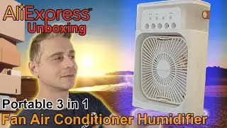 AliExpress Portable Fan Air Conditioners spray USB unboxing & mini review
