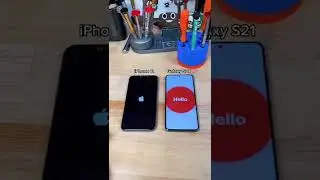 iPhone 11 vs Galaxy S21 &ldquo;Power On Test&rdquo; Which one turn on first? 😮#short #phone #iphone #test