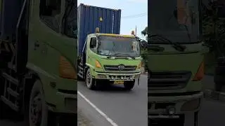 Long Container Truck Crying Heavy Load Passing on the Road #work #truck #trip #respect #shorts
