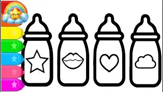 4 Milk Bottle  Drawing, Painting & Coloring For Kids and Toddlers  _ Child Art