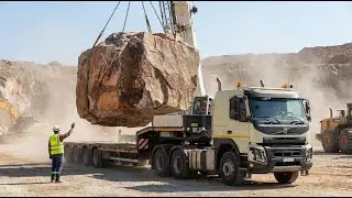 Marble Mining & Cutting Machines at Work