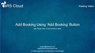 Add Booking Using 'Add Booking' Button