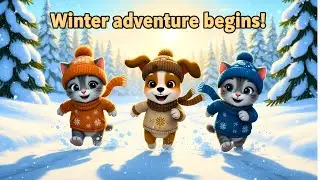 Winter Adventure of Kittens and Puppy: From Snowy Forest to a Warm Home!🥶🐶