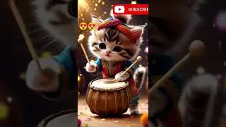 Punjabi cat with the Dhol 😺🥁#cat #cute #catlovers #funny#shorts #bhangra