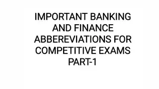 Important banking and finance abbreviations