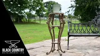 Victorian Rustic Cast Iron Side Table Stand - 36cm