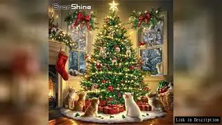 Evershine Diamond Embroidery Winter Painting Christmas Tree DIY Suitable For Beginners Cat Diamond M