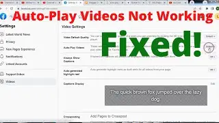 [Fixed] Facebook Autoplay Videos Not Working 2022 #Facebook #Auto-PlayVideos #Error