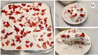 Strawberry Bread Pudding | Easy to make Ramzan Dessert | Quick & Delicious