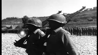 US Army 92nd Infantry Division African American soldiers being decorated by Lieut...HD Stock Footage