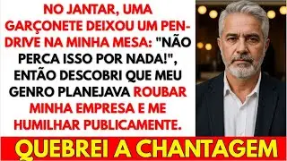 No jantar, uma garçonete deixou um pen-drive na minha mesa: 