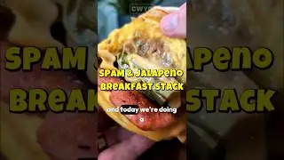 Spam and Egg Breakfast Stack with melty cheese and jalapenos is the perfect morning meal!
