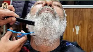 Homeless Men 50 year old Man's Beard style Change looking so Amazing Tutorial Cut in @alihairdresser