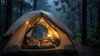 Gentle Forest Heavy Rain on Tent ⛺ Peaceful Night Ambience for Deep Sleep & Relaxation