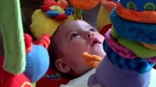 Talking to herself in mirror!