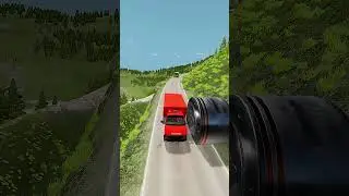 Cars & School Bus vs Giant Pit Bollards Crash #1 BeamNG Drive