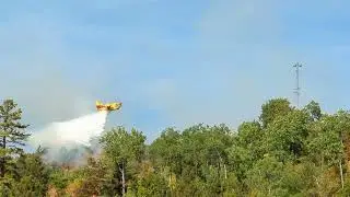 Water Bomber Fighting Forest Fire near Kipawa, Quebec