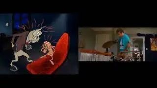 Ren & Stimpy: Adult Party Cartoon and Step Brothers - Drum Set Fight vs Mr. Horse Beats Up Ren