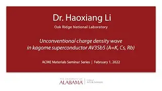 Dr. Haoxiang Li | ACME Materials Research Seminar