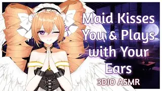 【3DIO ASMR】 Your Maid Kisses You & Plays with Your Ears ♡ 【Kisses, Mouth Sounds, Breathing, Pets】