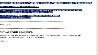 SAP ABAP Advance Topic -  Enhancements,  User Exits, Menu -Exits