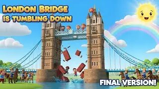London Bridge is Tumbling Down Final 🌉 Building & Falling Song | Nursery Rhymes for Kids | HappyTiny