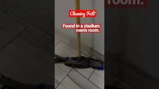 Urine soaker upper spreading mopping system spotted @ large stadium restroom! #cleanfail