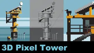 Modelling a 3D Pixelart Ocean Observatory [Stream]