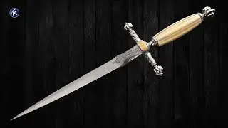 Wolfgang Loerchner Custom Knife Martin Butler Engraved with 24Kt Gold Inlays Mammoth Dagger