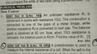 #5 An unknown resistance R1 is connected in series with resistance 10ohm . This combination is