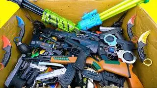 Ultimate Toy Gun Box! Glock 19, M1911, AWM Sniper, Pump Shotgun, Karambit Knives & More!
