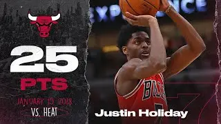 Justin Holiday Career High Threes vs. Heat. 25 POINTS | Chicago Bulls