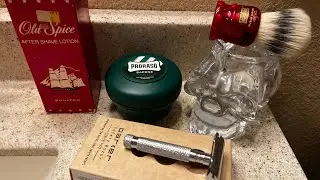 Бритва Parker 97R, Proraso, Vintage - Shulton Old Spice, WSG Blade & Simpson Chubby 2