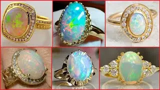 Latest Gold Opal Rings Designs | Beautiful and Stylish Gold Opal Stone Rings.