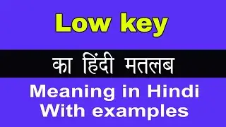 Low Key Meaning in Hindi/Low Key का अर्थ या मतलब क्या होता है.