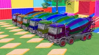 TRANPORTING ALL POLICE CAR AMBULANCE CAR MERCEDES BENZ AROCS MIXER TRUCK LONG TRACK FS22 #417
