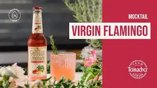 Teinacher Genuss-Mocktail: Virgin Flamingo mit Teinacher Genuss-Limonade Rhabarber-Mirabelle.