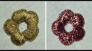 Flat Metallic Badla Zari Hand Embroidery Work Part -2