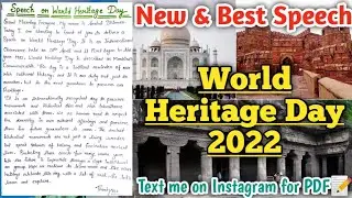 Speech on World Heritage Day in English | World Heritage Day Speech | World Heritage Day 2022